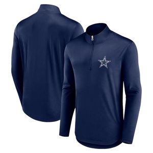 NWOT Men's Dallas Cowboys Fanatics Branded Navy Quarterback Quarter-Zip Top XL
